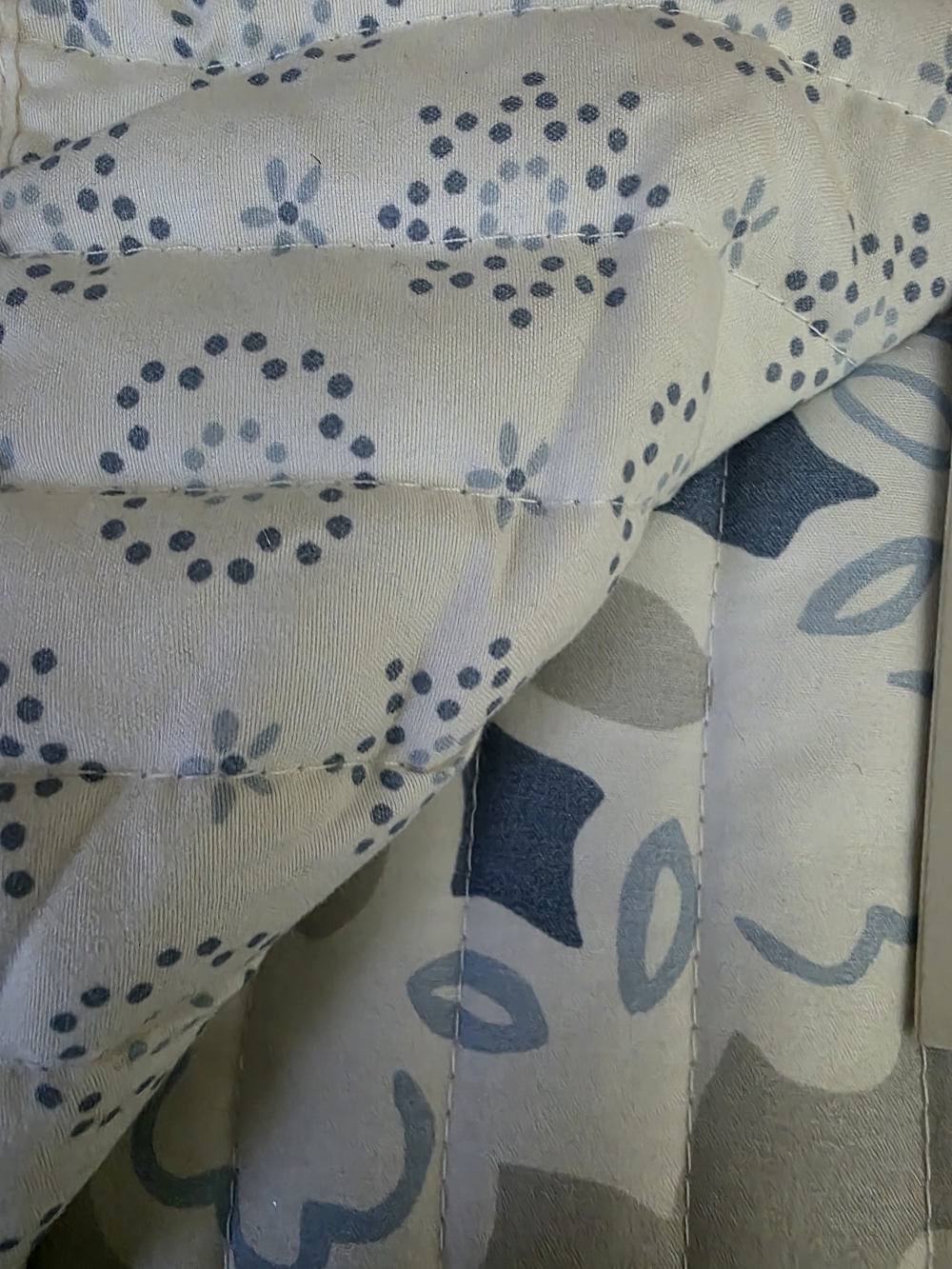 Martha Stewart Blue and Gray Quilted King Set with Neutral Accents - Picture 4 of 5